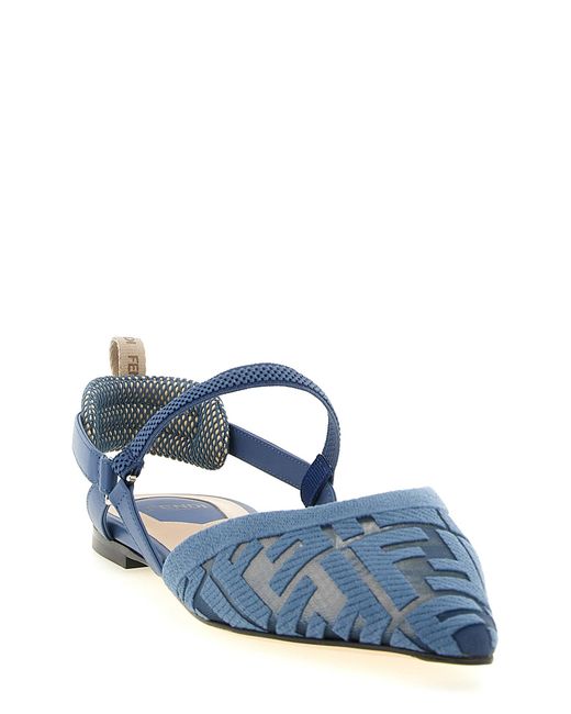Fendi Blue 'Colibrì Lite' Slingback