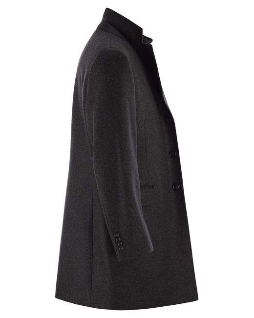 Fay Black Double Coat for men