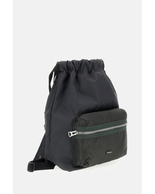 Sacai Black Pocket Knapsack Backpack