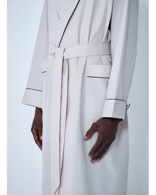 Prada White Limestone Robe Coat for men