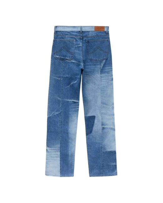 KENZO Blue Patchwork Design Jeans for men