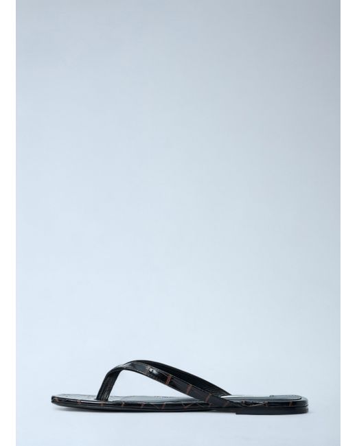 Totême Blue Croco-Embossed Flip Flops