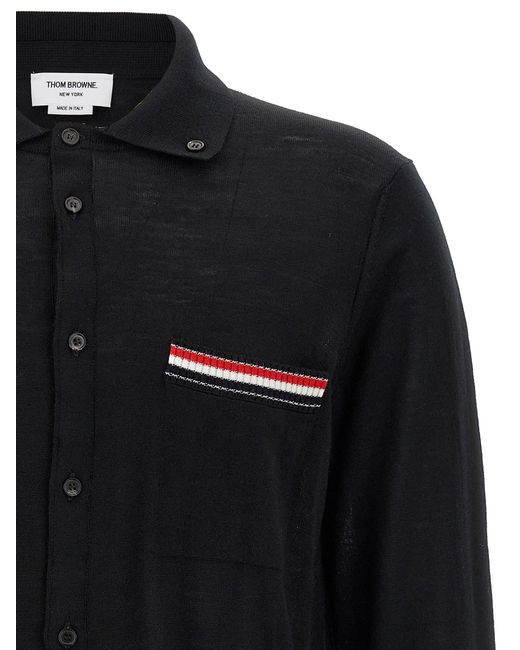 Thom Browne Black 'Button Down' Cardigan for men