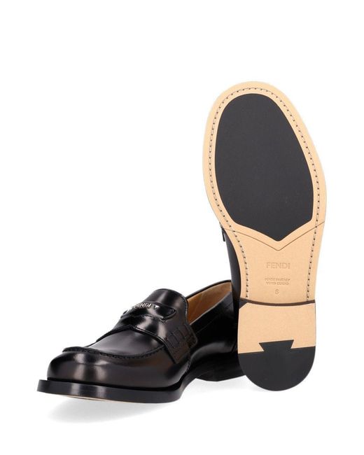 Fendi Black Ateneo Moccasin for men