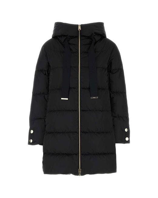 Herno Black Lightweight Quilted Down Jacket For