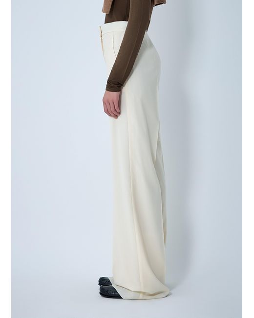 Max Mara White Tailored Wool Pants