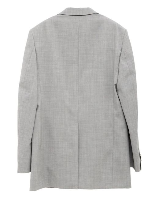 Loewe Gray Wool Single-Breasted Jacket for men