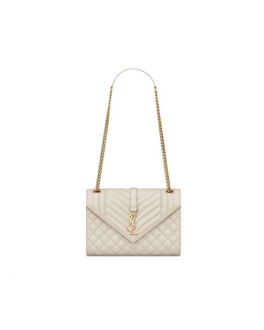 Saint Laurent White Envelope Medium Bag
