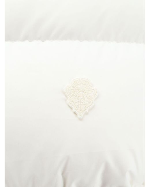 Gucci White Crop Fit Down Jacket With Crest