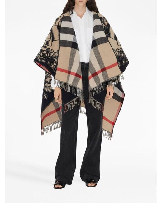 Burberry Black Wool Poncho