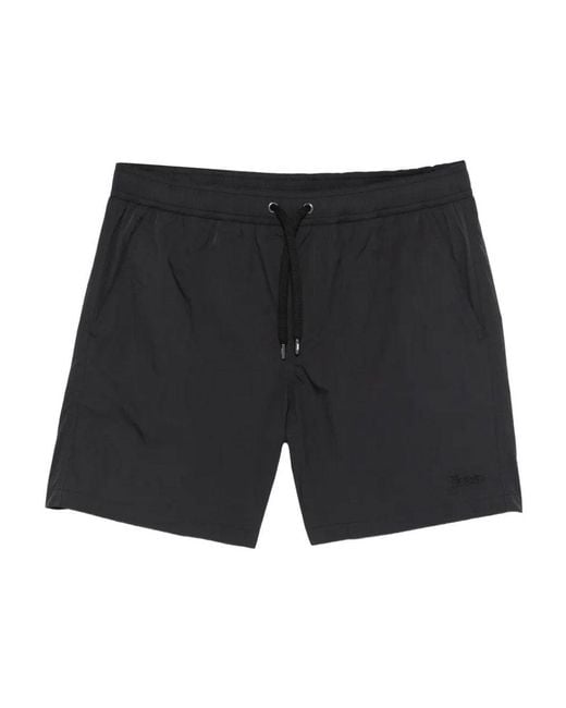 Herno Black Nylon Beach Shorts for men