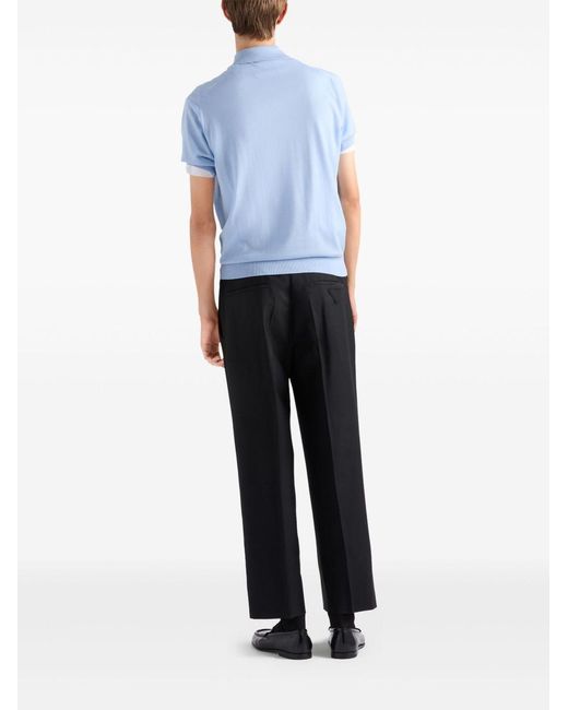 Prada Blue Polo-Neck Sweater for men
