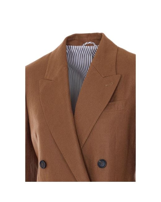 Brunello Cucinelli Brown Twill Fluid Jacket
