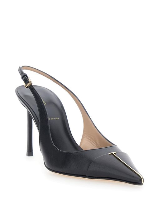 Tom Ford Metallic Slingback Pumps Leather
