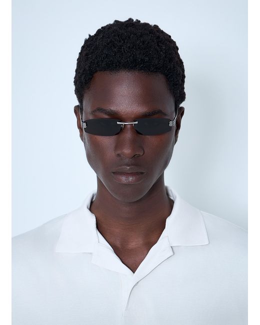 Balenciaga White Gossip Rectangle Sunglasses for men