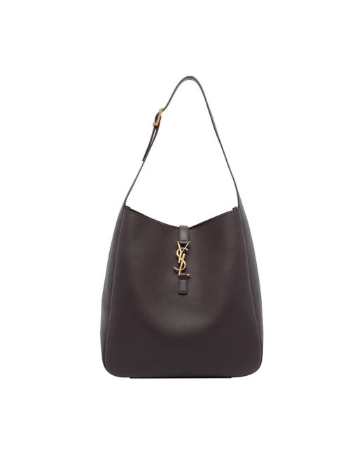 Saint Laurent Black Large Le 5 A 7 Soft Shoulder Bag