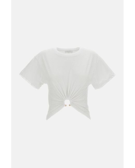 Rabanne White Rabanne Withe T-Shirt With Piercing