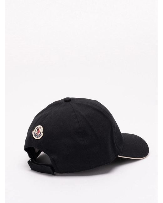 Moncler Black Baseball Cap for men