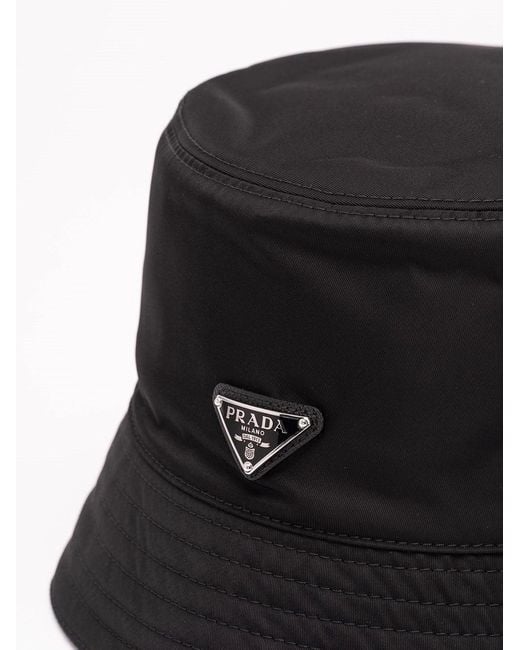 Prada Black Re-Nylon Bucket Hat for men