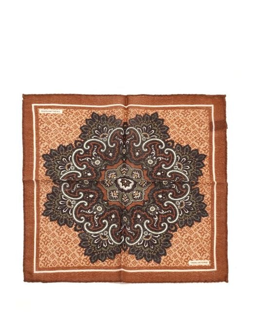 Tagliatore Brown Wool Pocket Square for men