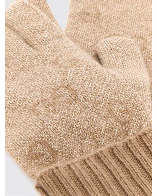 Gucci Natural Cashmere Blend Gloves With Gg Jacquard Monogram