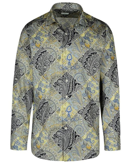 Etro Gray 'Roma' Cotton Shirt for men