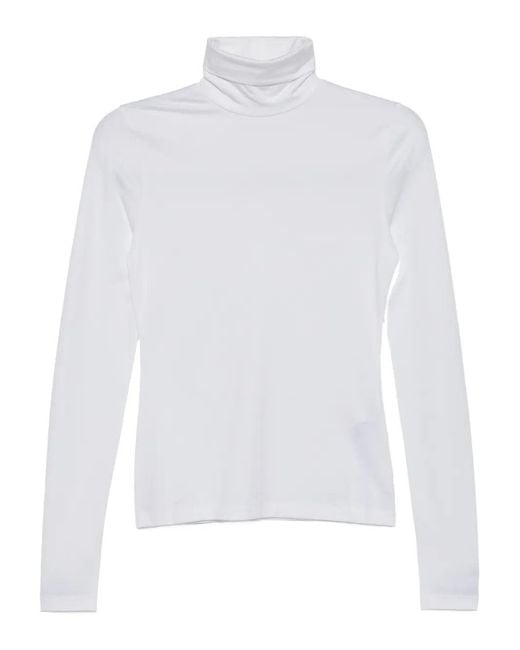 Céline White High-Neck Top