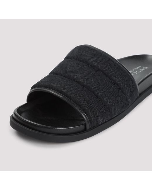 Gucci Black Slip On Slides for men