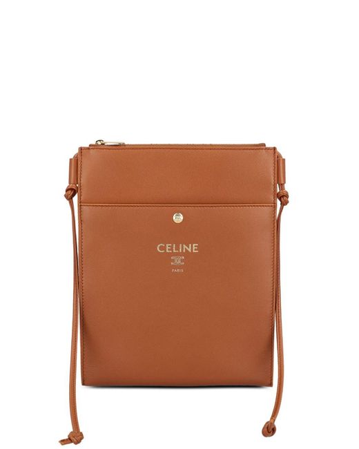 Céline Brown Sharp Leather Pouch