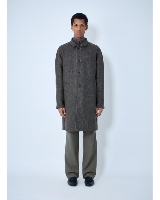 Prada Blue Reversible Buttoned Coat for men