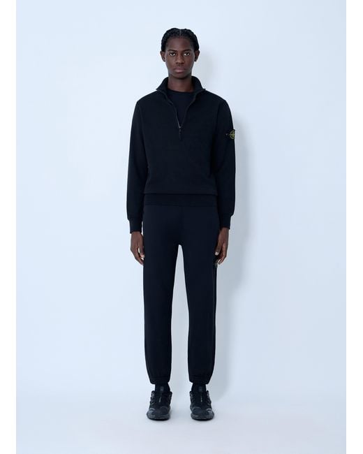 Stone Island Blue Logo Patch Track Pants for men