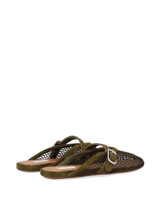 Alaïa Brown Alaïa Fishnet Mules