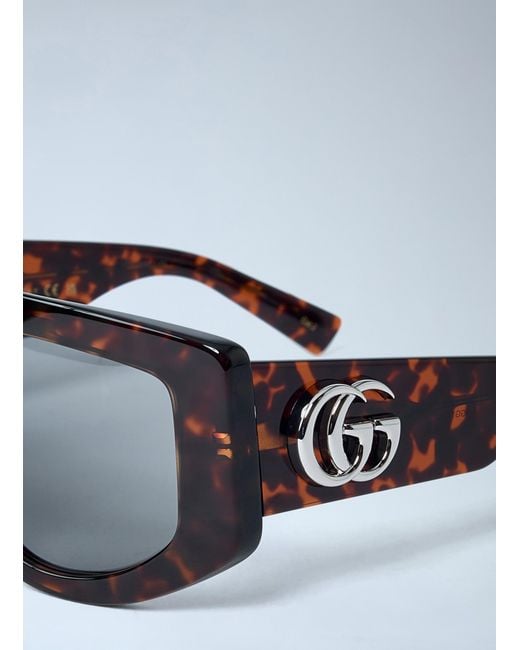 Gucci Gray Rectangle Sunglasses