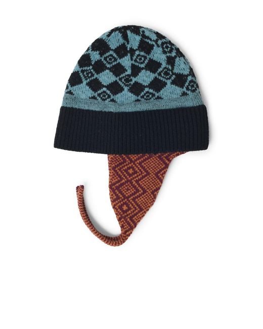 Dries Van Noten Blue Wool Beanie for men