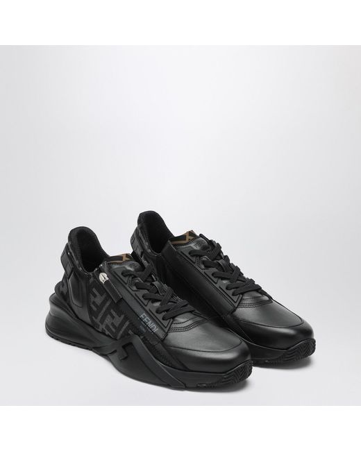 Fendi Black Flow Leather Sneaker for men