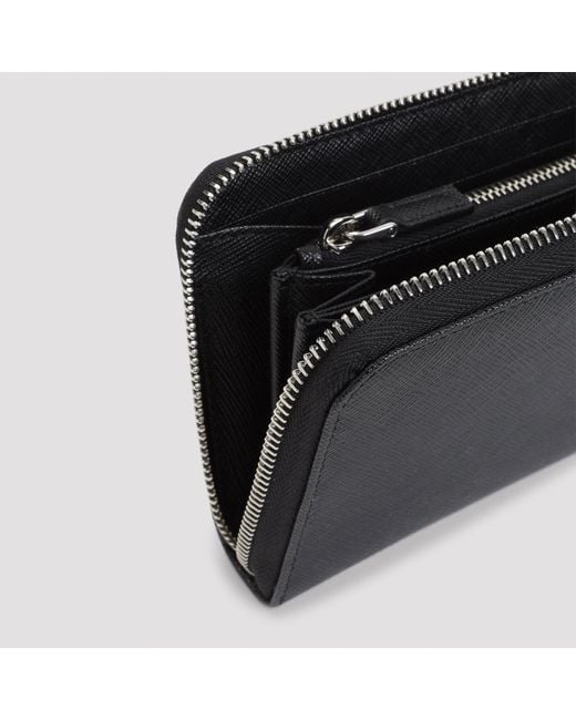 Prada Black Wallet Zip Around
