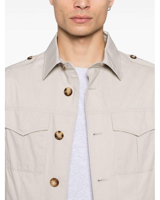 Brunello Cucinelli White Multi-Pocket Jacket for men