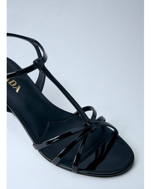 Prada Blue Strappy Wedge Sandals