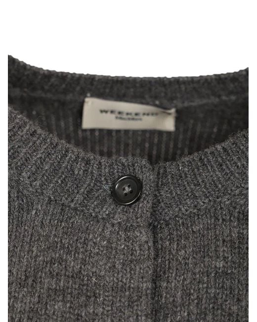 Weekend by Maxmara Gray Button-Down Cardigan