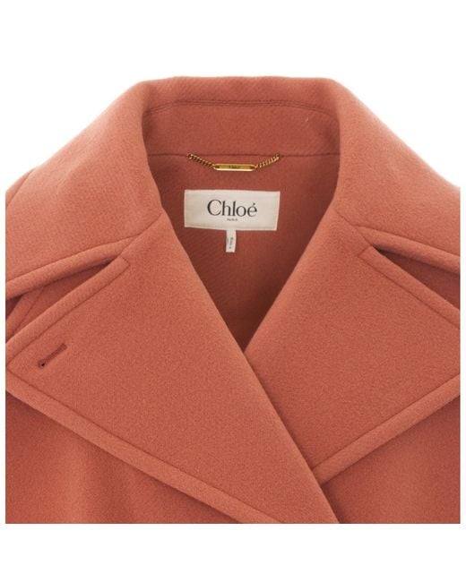 Chloé Orange Double Breasted Button Jacket