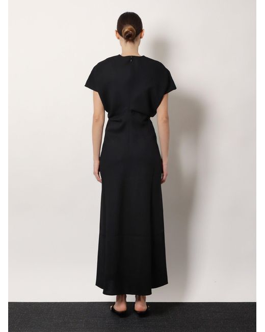 TOTEME Women's Black Slouch Waist Wool Dress