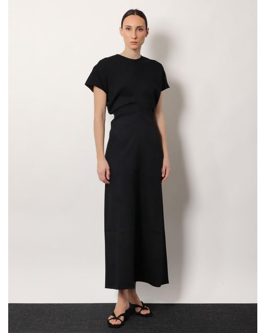 TOTEME Women's Black Slouch Waist Wool Dress
