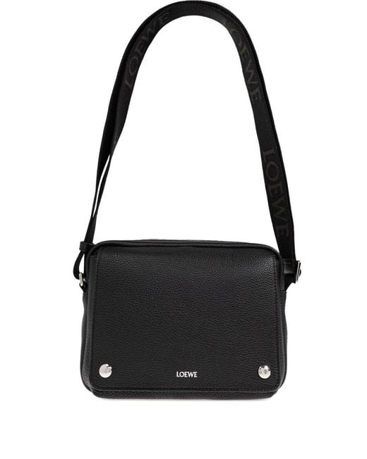 Loewe Black Shoulder Bag "Pebble Medium" for men