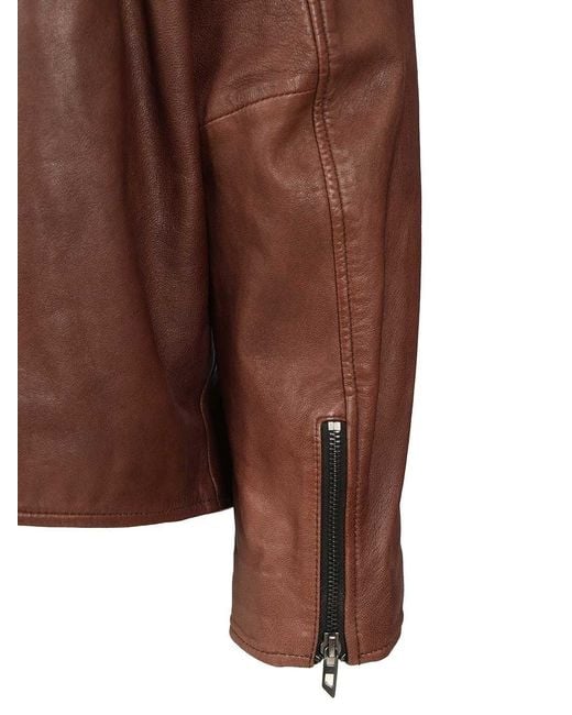 DIESEL Brown Leather Jacket for men