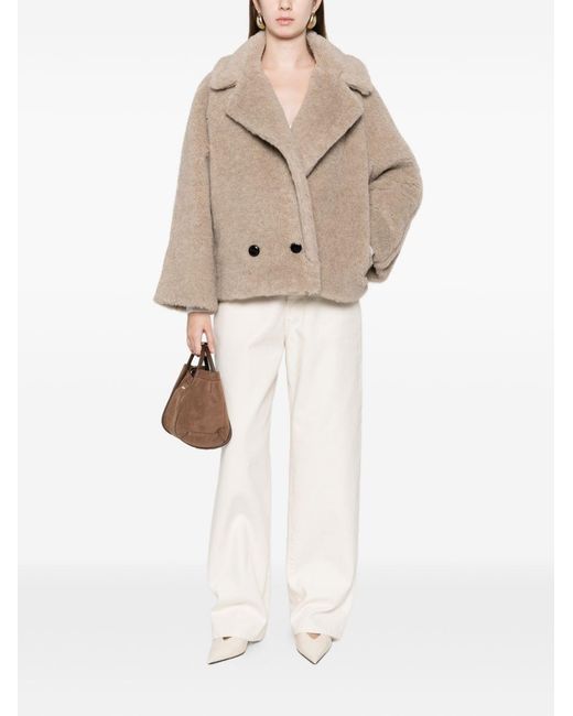 Max Mara Natural Double-Breasted Coat