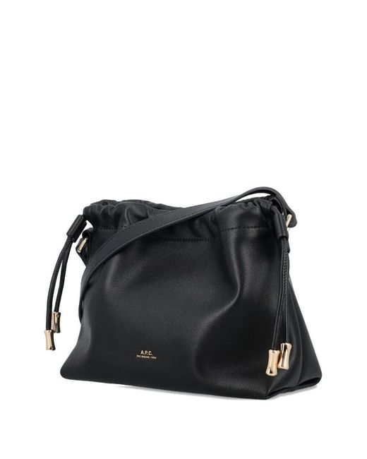 A.P.C. Black Ninon Mini Drawstring Bags