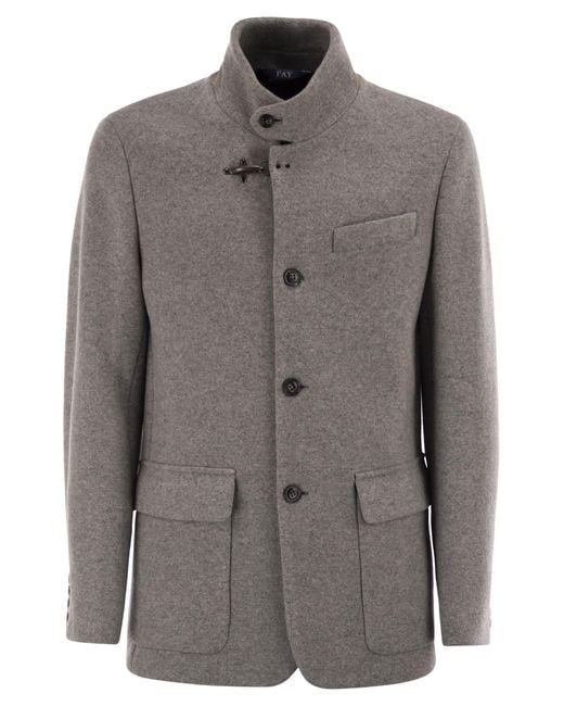 Fay Gray Wool Pea Coat for men