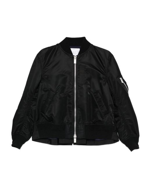 Sacai Black Nylon Bomber Jacket