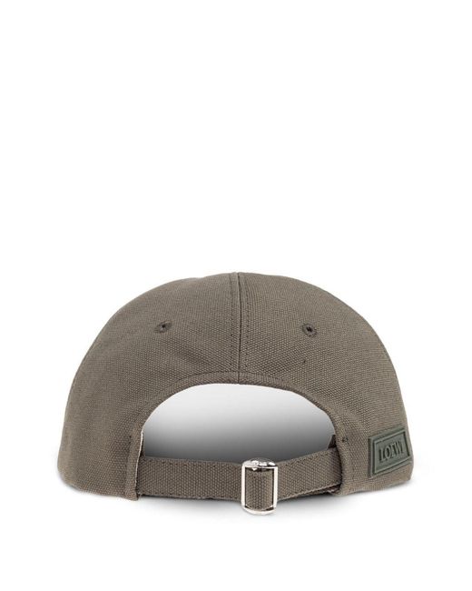 Loewe Gray Logo Cotton Baseball Cap for men