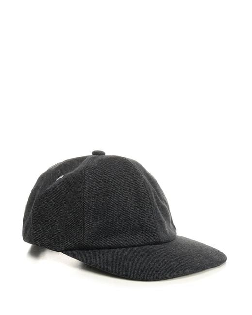 AMI Black Ami Denim Cap